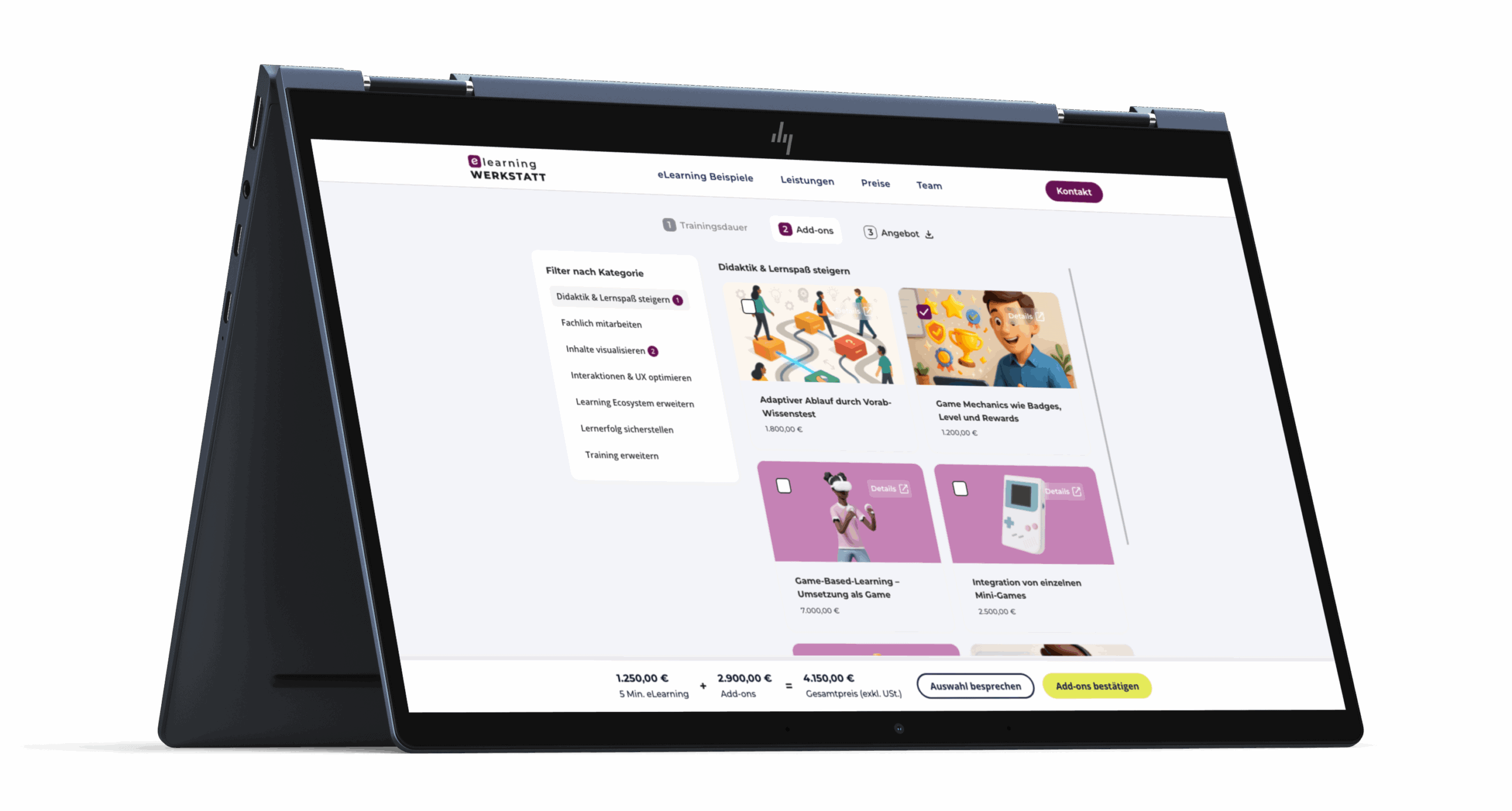 Vorschau eLearning Konfigurator der eLearning Werkstatt