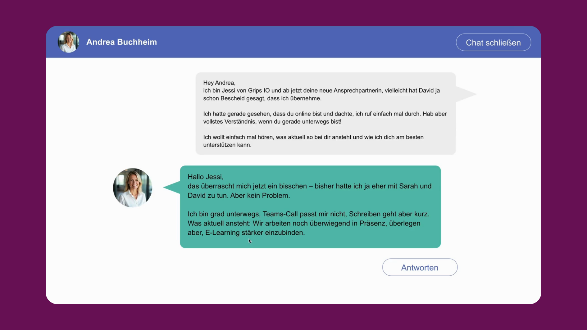 KI Interaktion: Szenario Sales-Training