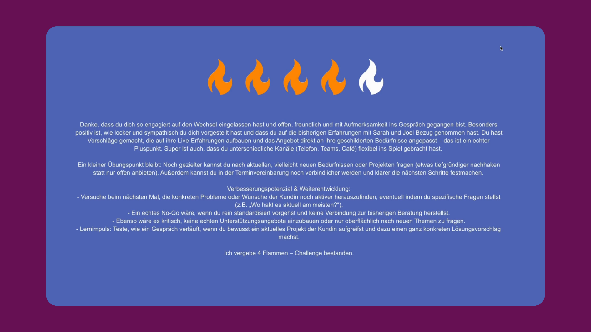 KI Interaktion: Szenario Sales-Training